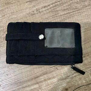 Vera Bradley Quilted Black Wallet with ID Window